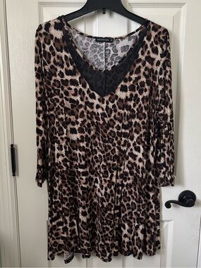 Monnuro Leopard Print Tunic - PLUS Size 2X